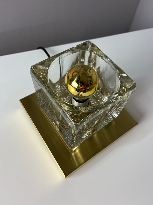 Wandlampe gold Glas mit Messingsockel von Peill & Putzler