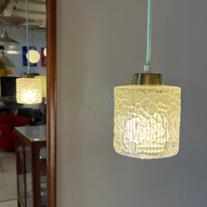 Hängelampe Glas Messing aus Dänemark