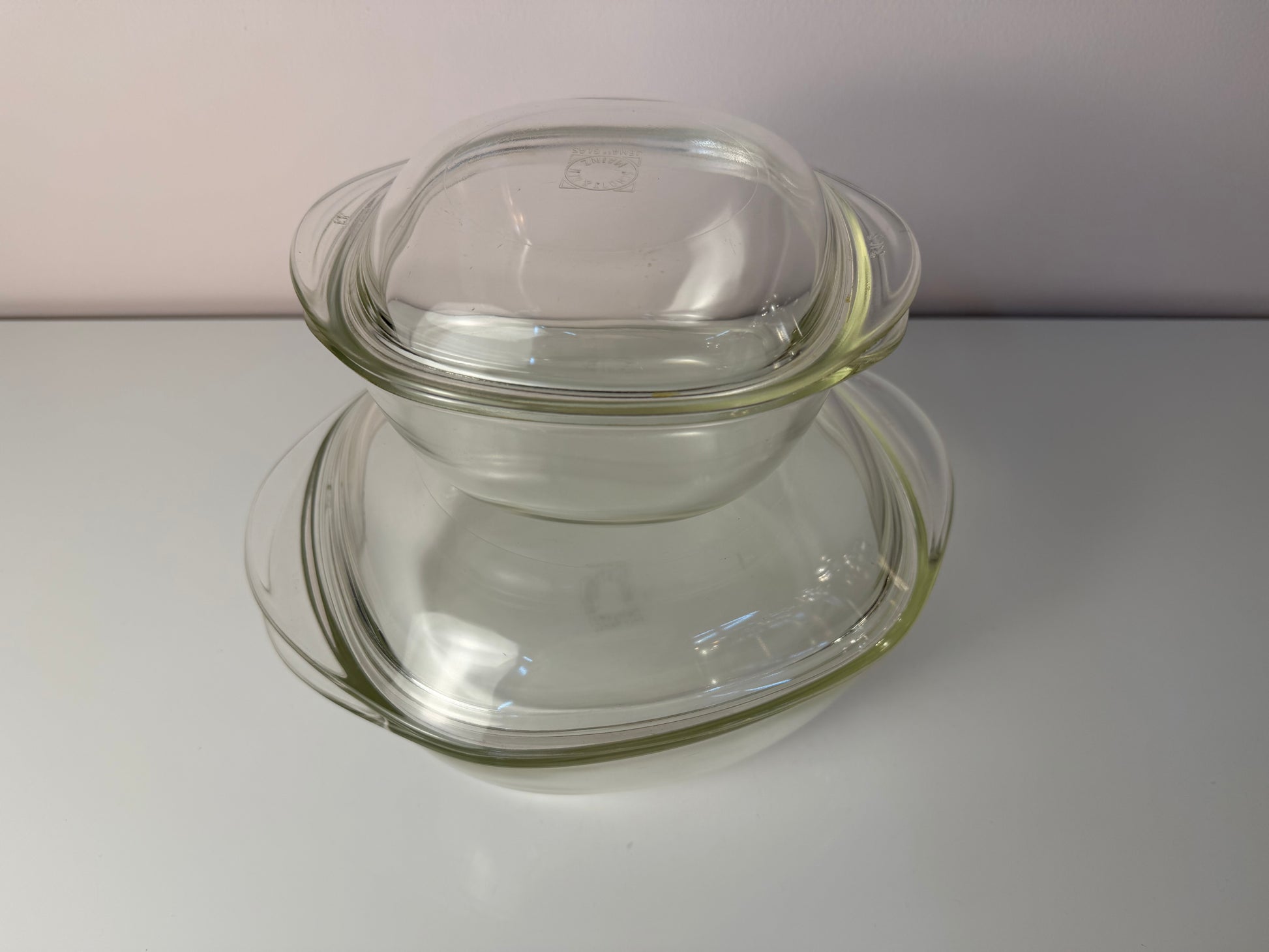 Set: 2 Auflaufformen mit Deckel von Heinrich Löffelhardt für SCHOTT & GEN Mainz - Jenaer Glas