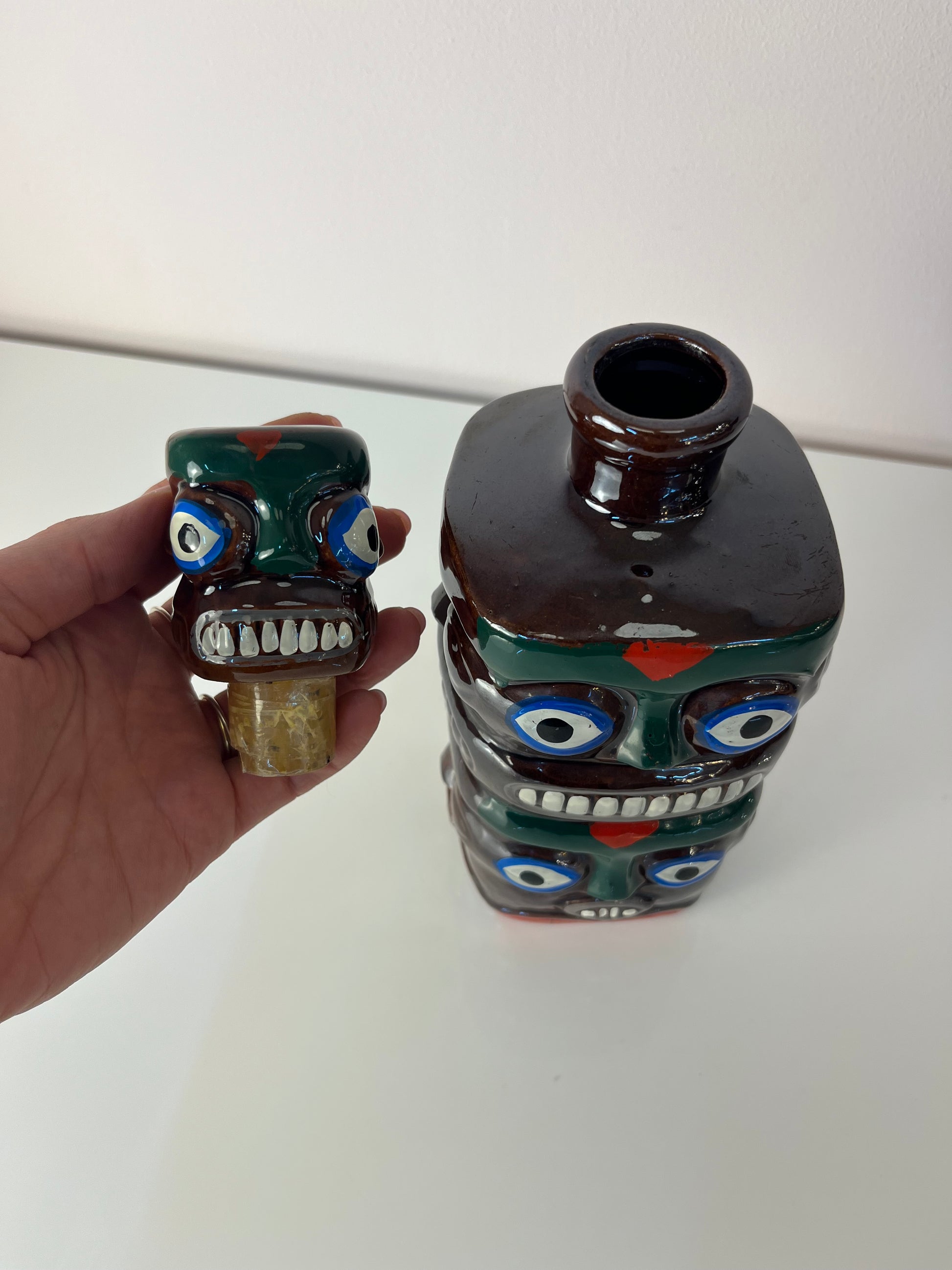 Set: Tiki Schnapsdekanter & 6 Becher