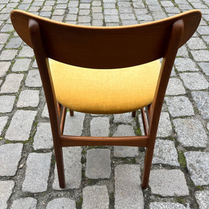 Polsterstuhl gelb Samt Teak
