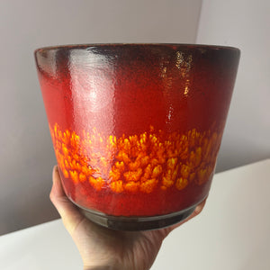 Blumentopf Fat Lava orange rot