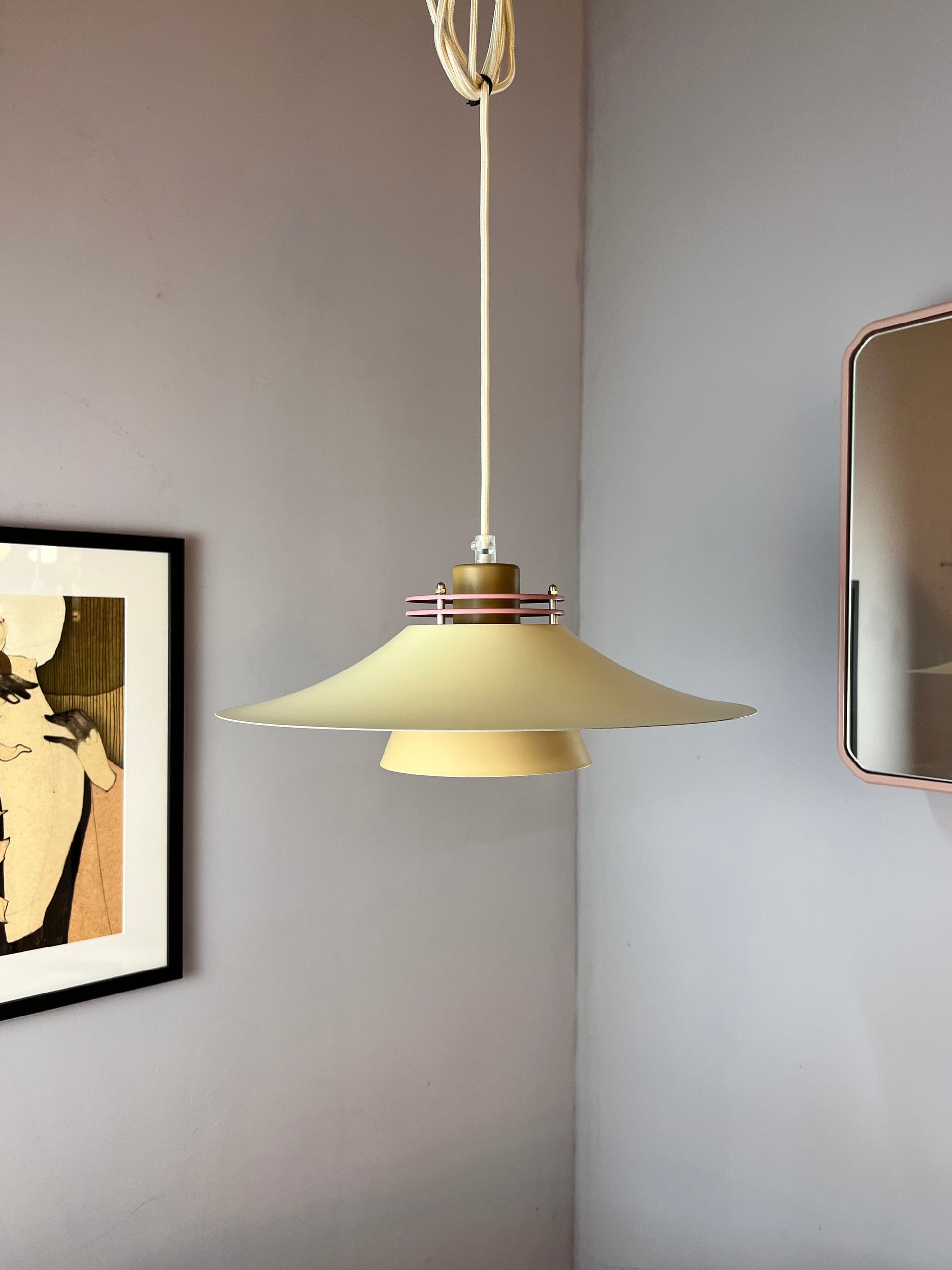 Lamellenlampe neu lackiert creme rosa braun