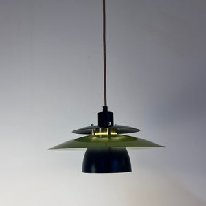 Lamellenlampe teils neu lackiert grün schwarz aus Dänemark