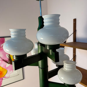 Kronleuchter grün Opalglas