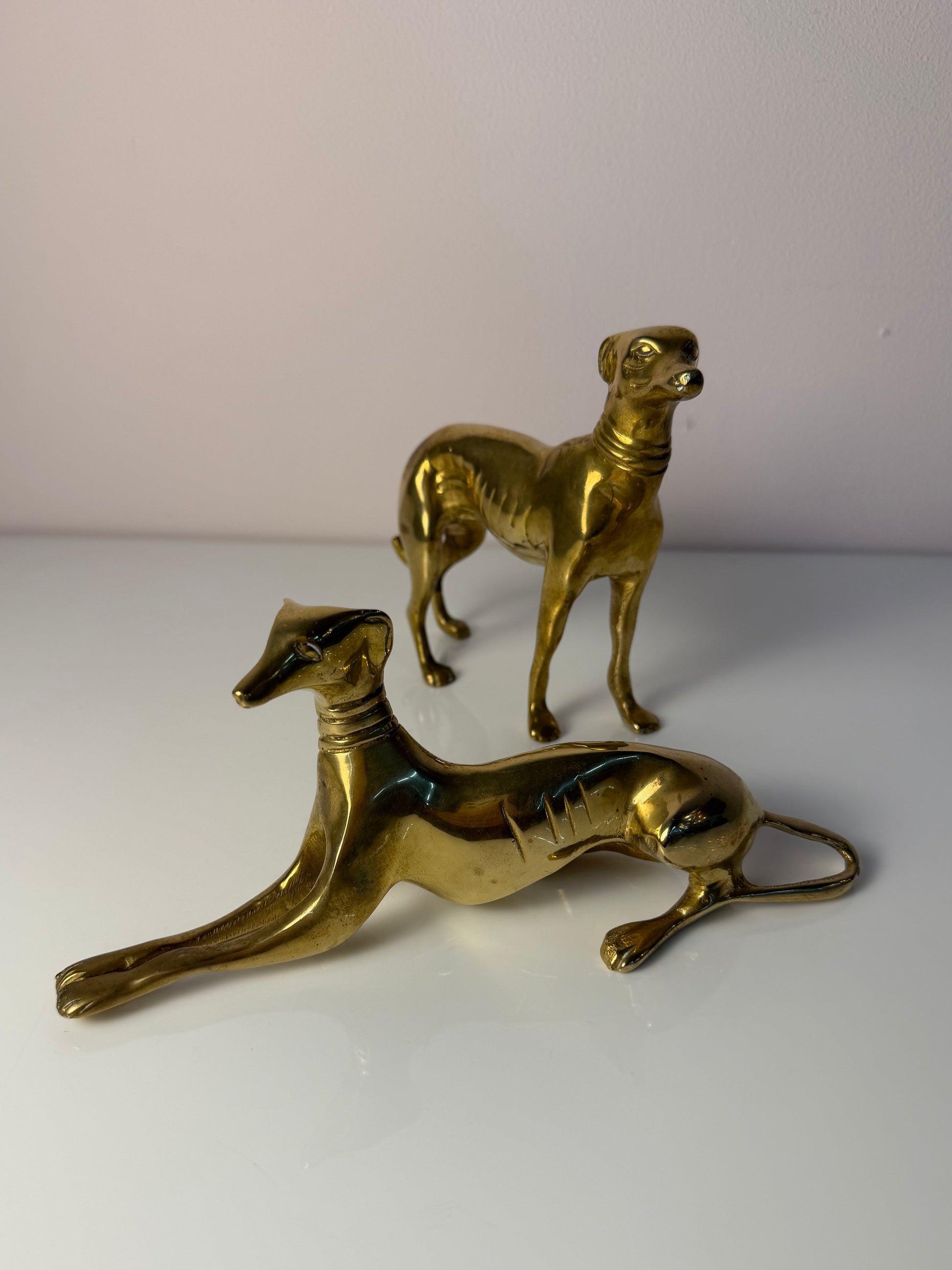 Set: 2 Windhunde Messing aus Dänemark