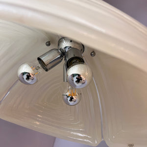 Hängelampe weiß Chrom handgearbeitet von Cristallux