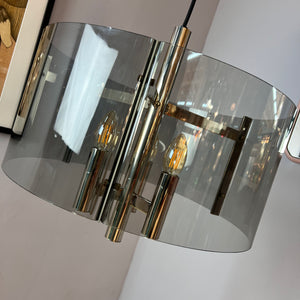 Hängelampe Chrom & Rauchacryl