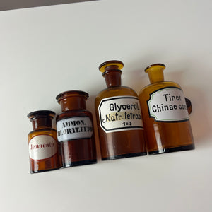 Set: 4x Apothekerglas braun