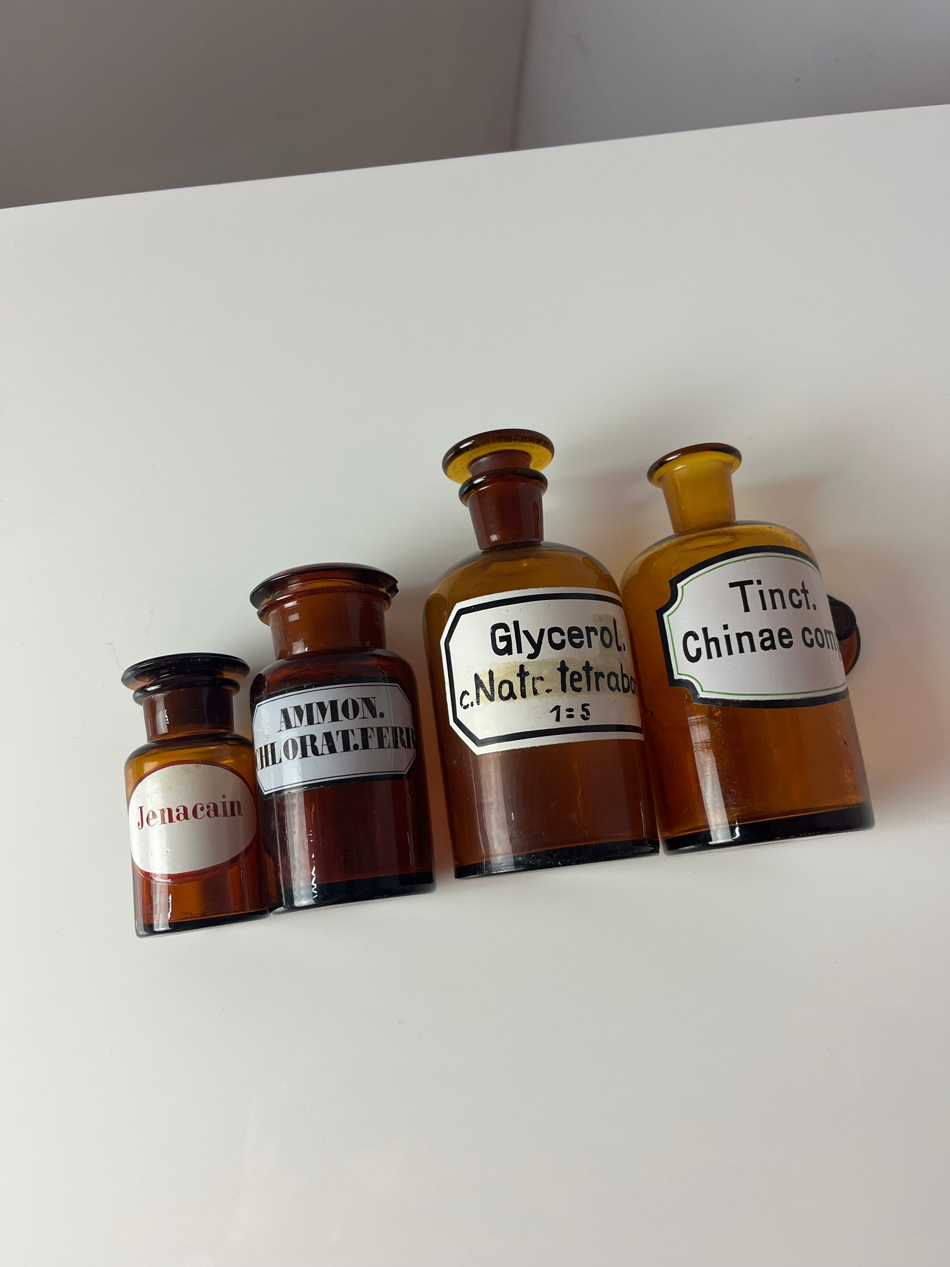 Set: 4x Apothekerglas braun