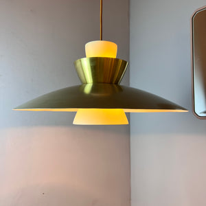 Lamellenlampe creme Messing