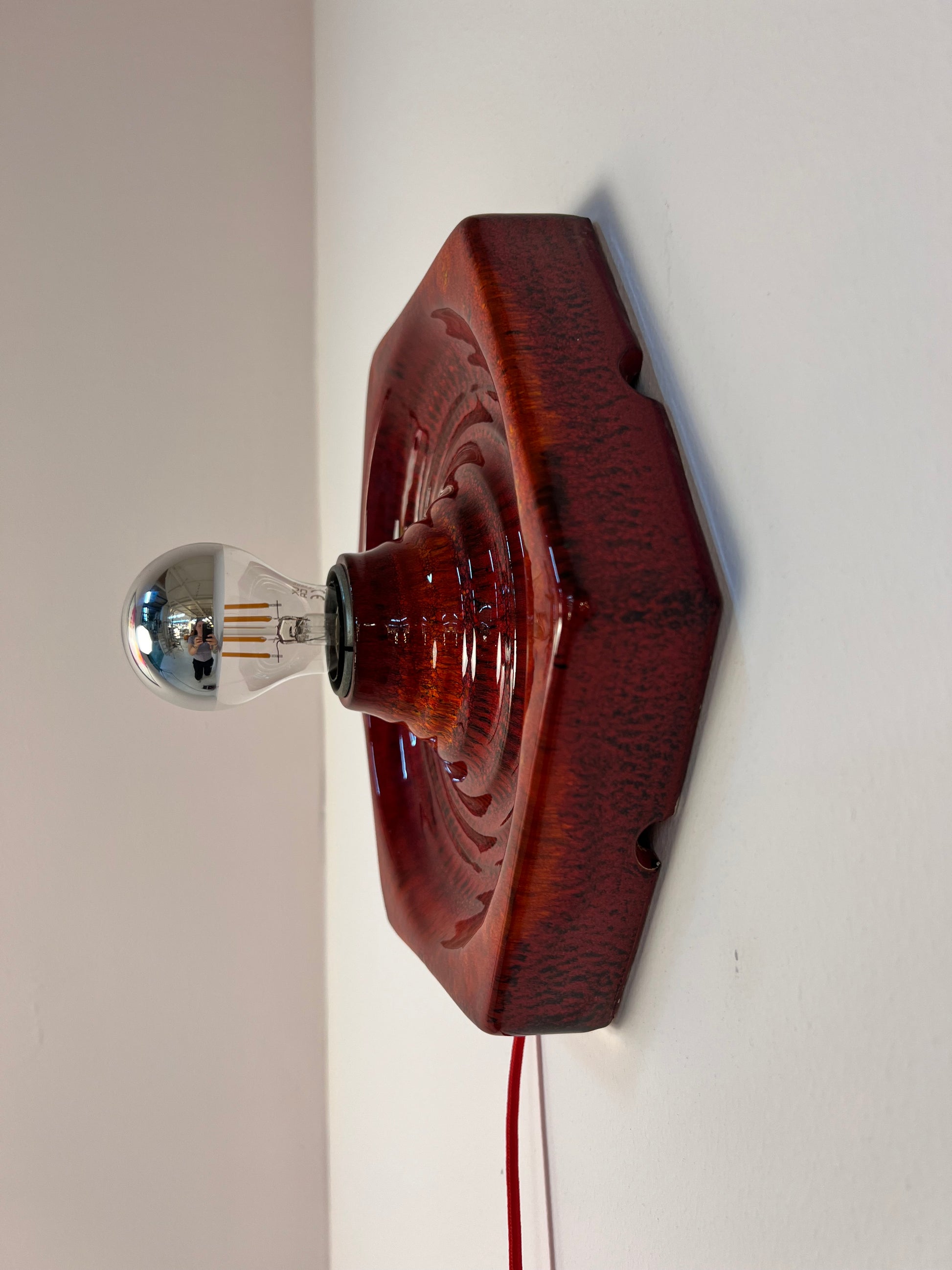 Wandlampe rot Keramik von Hustadt Leuchten