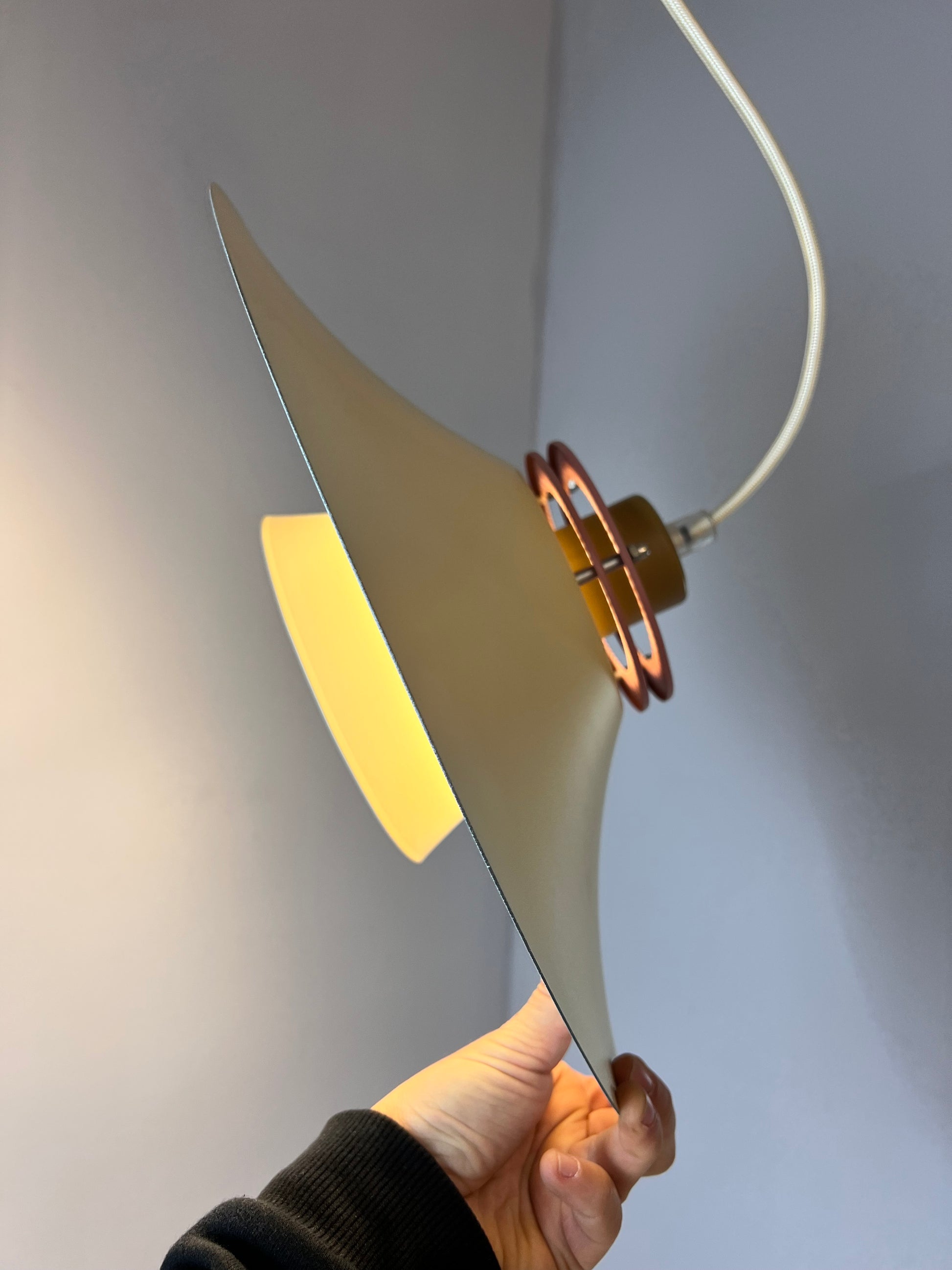 Lamellenlampe neu lackiert creme rosa braun