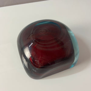 Schale rot blau Muranoglas