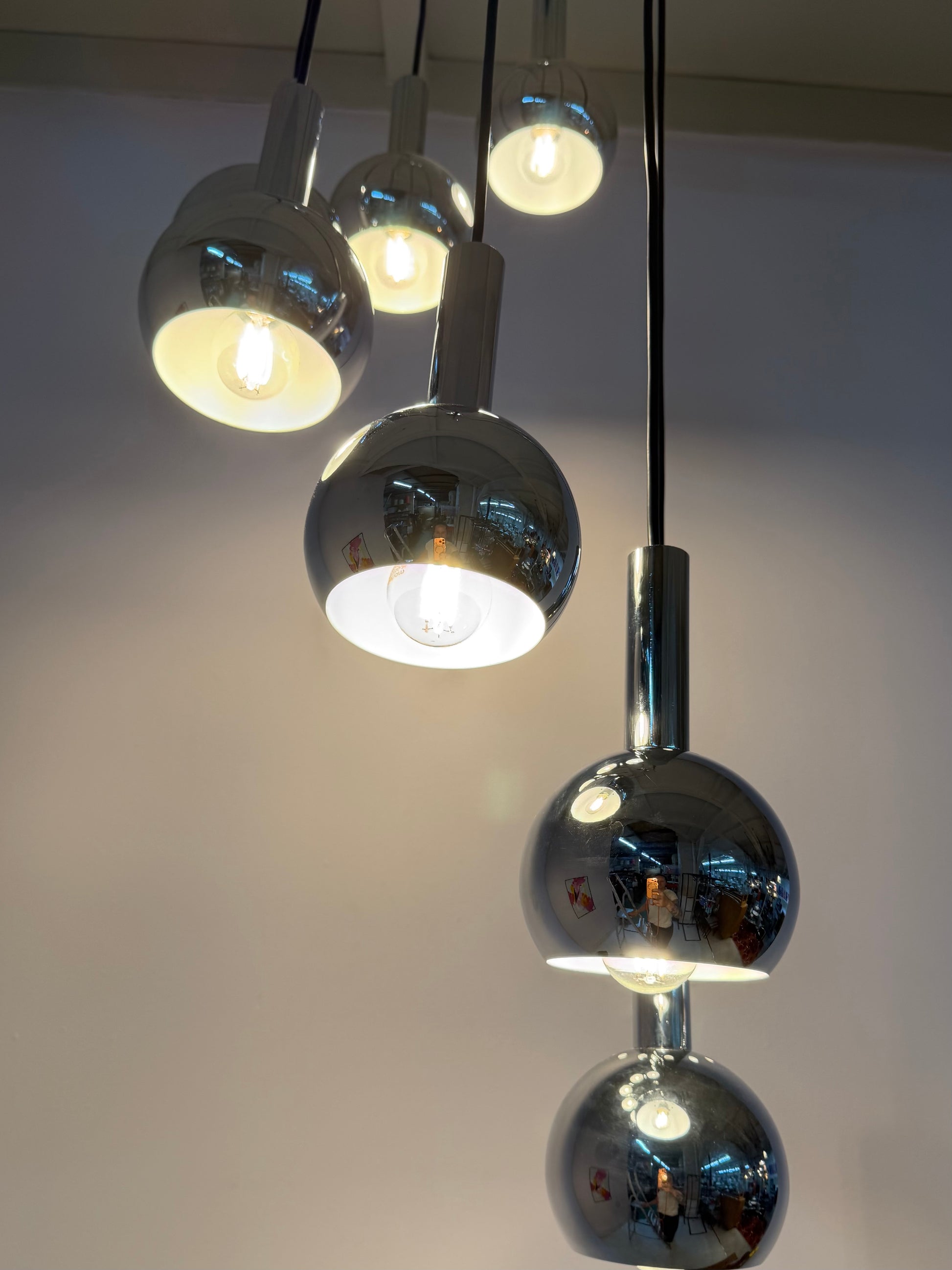 Kaskadenlampe 7-flammig Chrom von Richard Essig