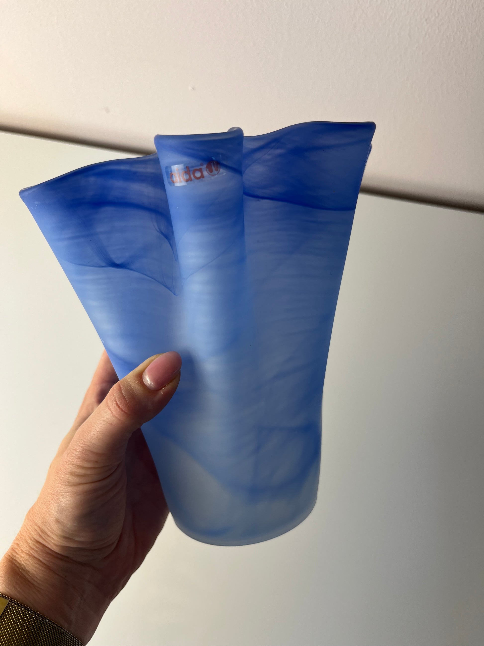 Vase Fazoletto blau Glas von Aida