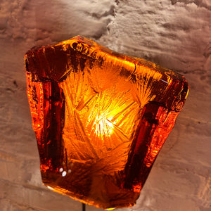 Wandlampe bernsteinfarben Glas von Vitrika