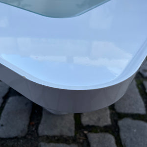 Couchtisch weiß Kunstoff Glas von Peter Ghyczy