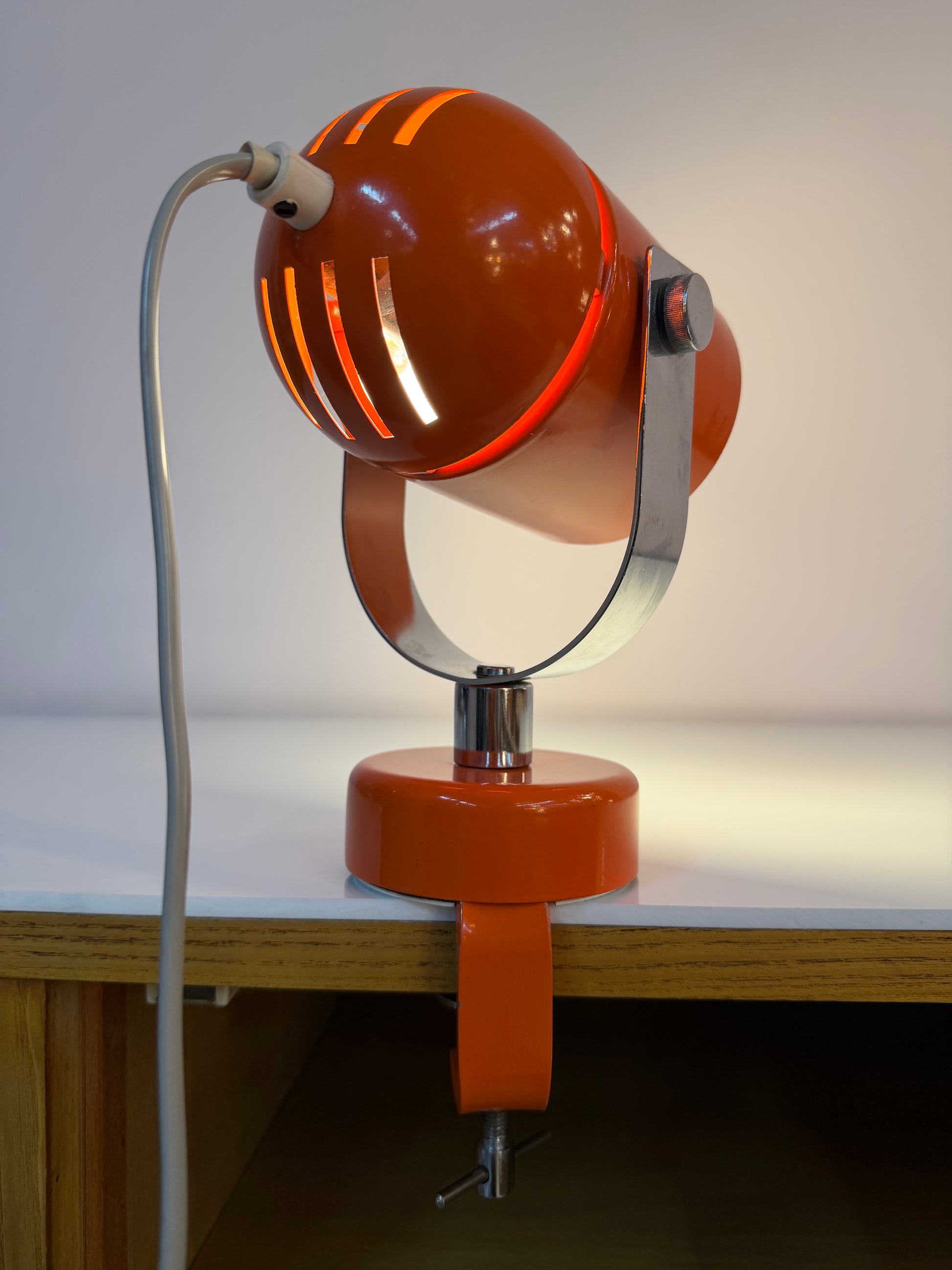 Klemmlampe / Wandlampe Combi Lux orange Chrom von Stanislav Indra für Lidokov Boskovice
