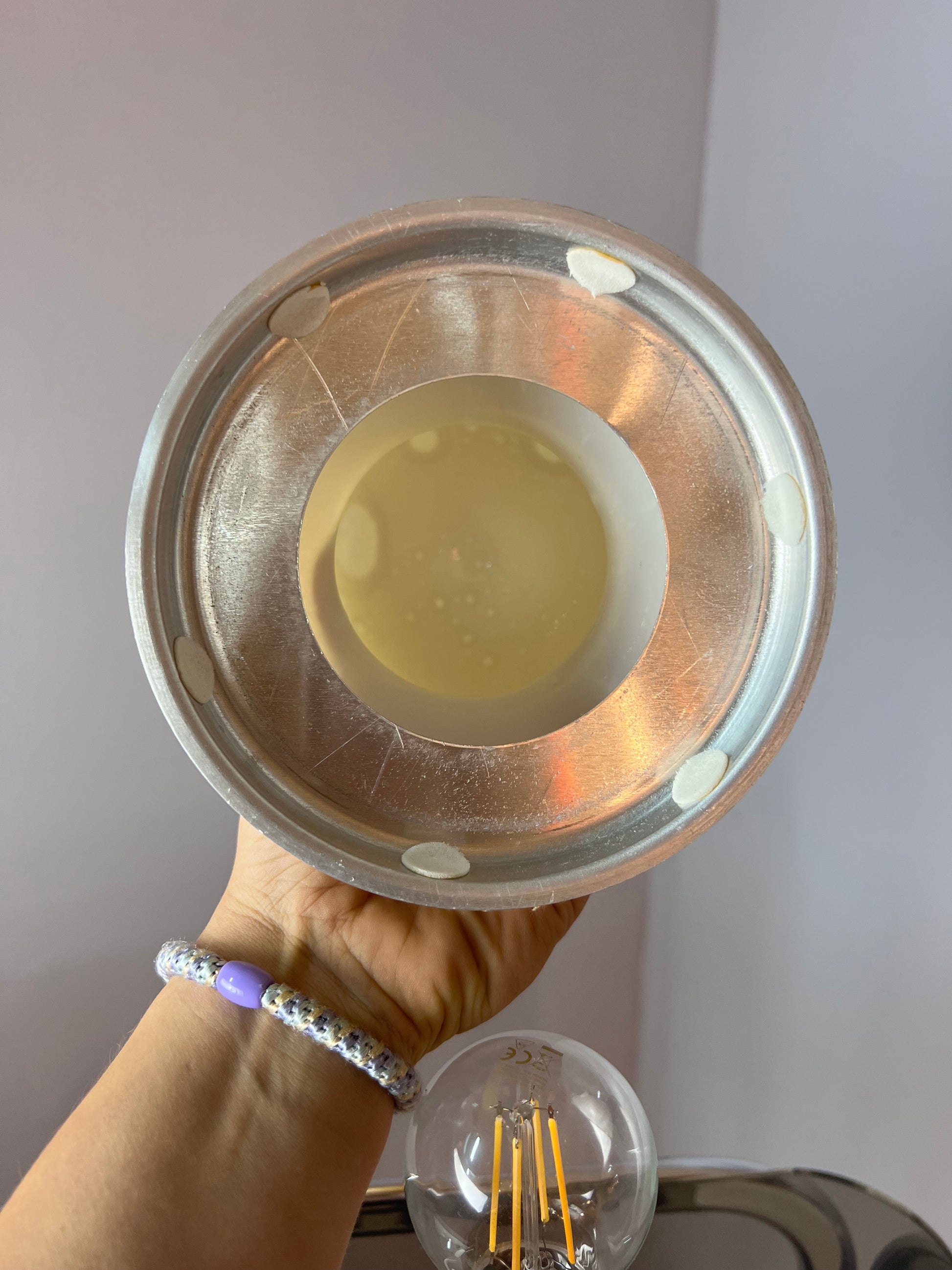 Tischlampe gelb Glas von Doria