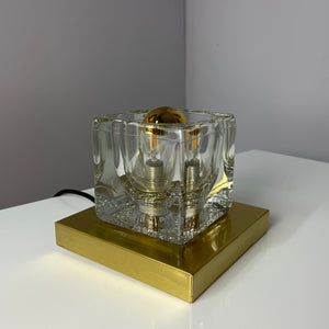 Wandlampe gold Glas mit Messingsockel von Peill & Putzler