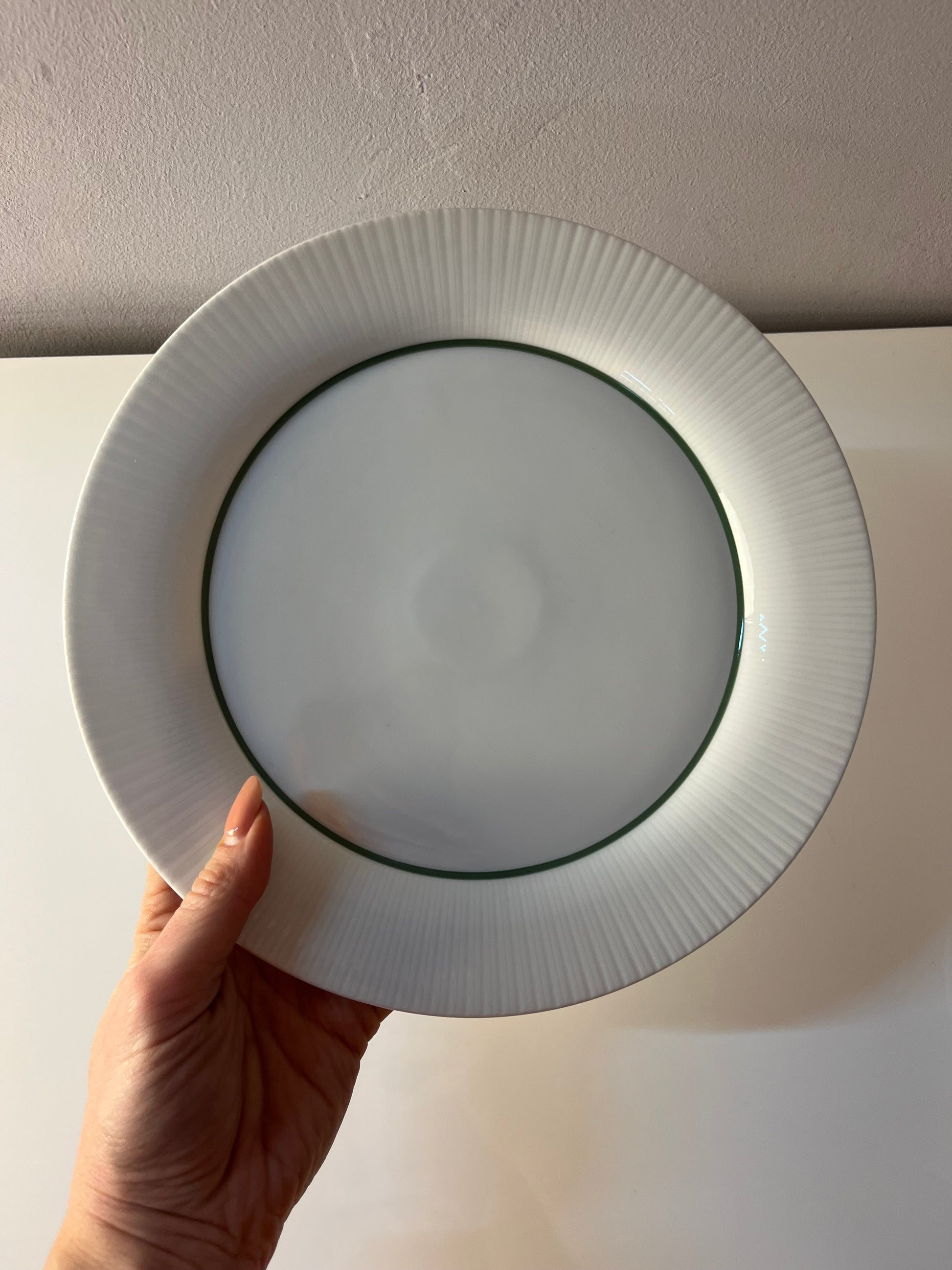 Set: 6x Speiseteller Modulation Secunda grün von Tapio Wirkkala für Rosenthal