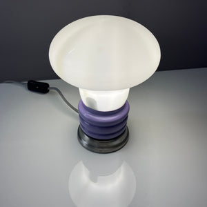 Mushroom Tischlampe flieder weiß Glas