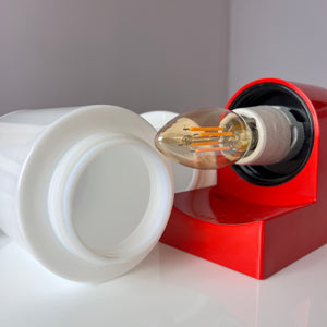Badlampe rot Kunststoff & Opalglas
