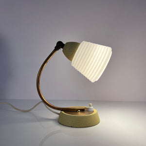 Schreibtischlampe Messing mit Glasschirm