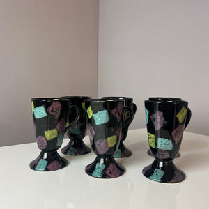Set: 6x Tasse schwarz pastell