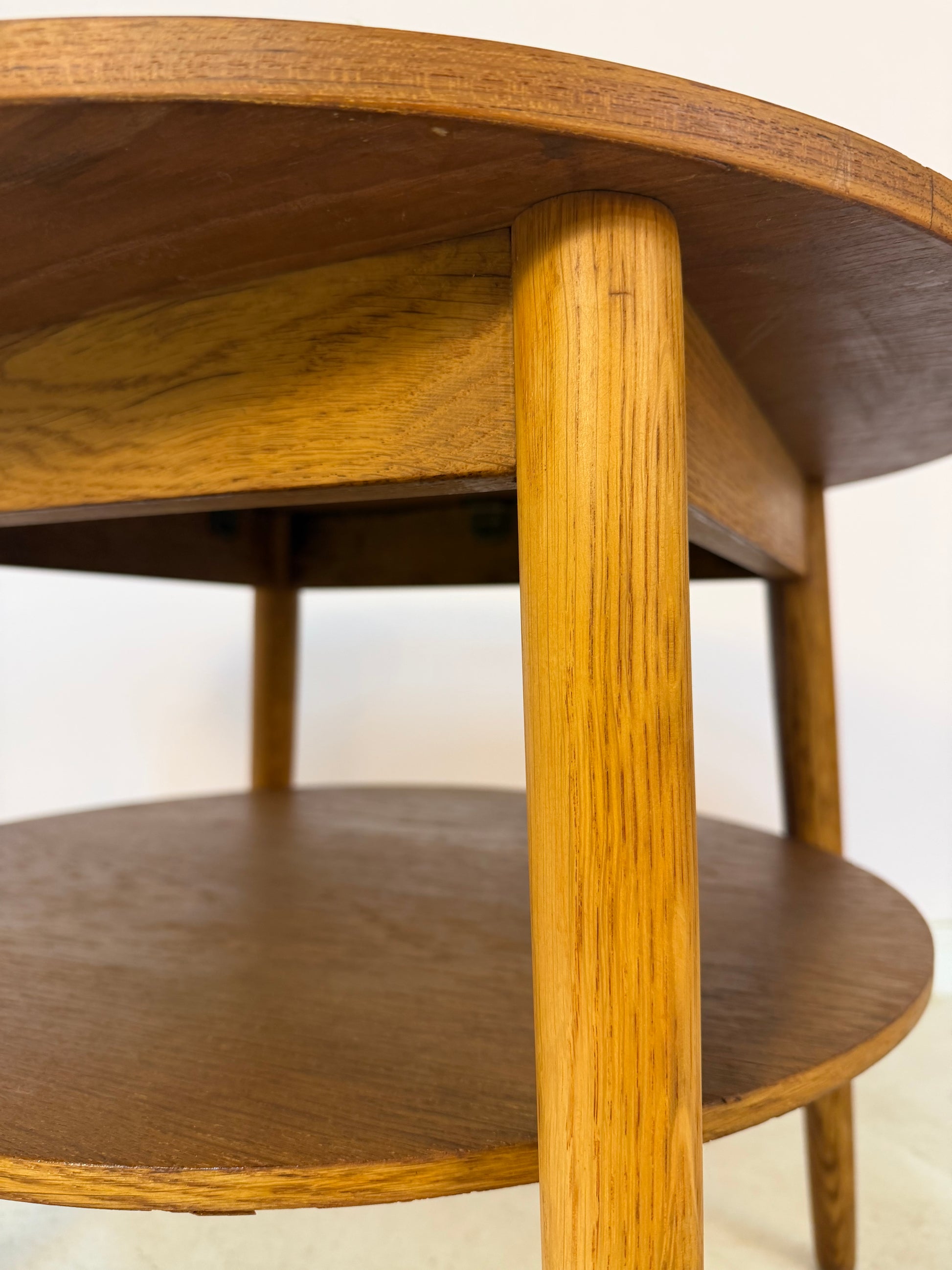 Runder Couchtisch Eiche & Teak aus Dänemark