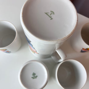 Set: 4 Becher & 1 Kanne Hansano von Schirnding Bavaria