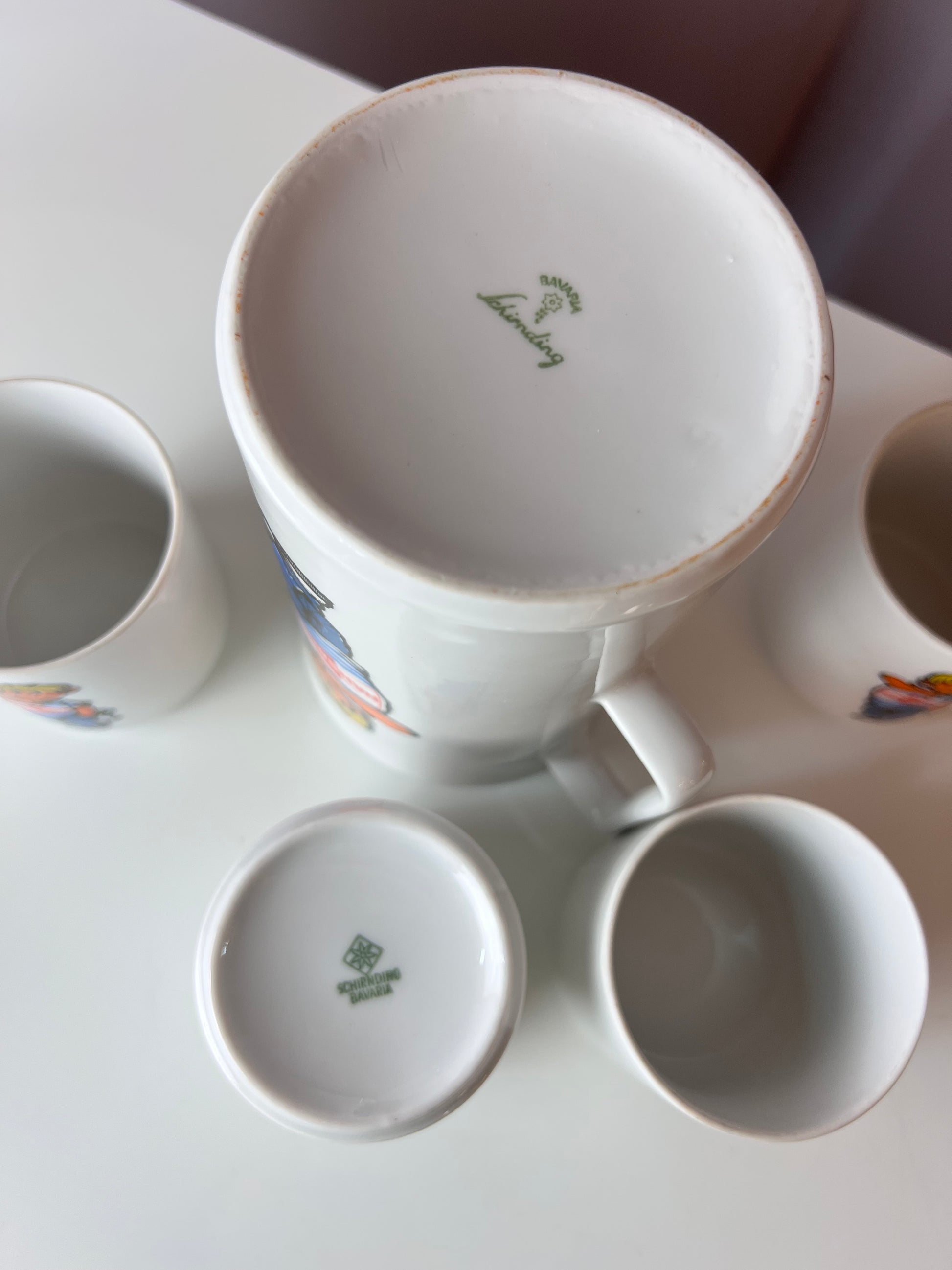Set: 4 Becher & 1 Kanne Hansano von Schirnding Bavaria
