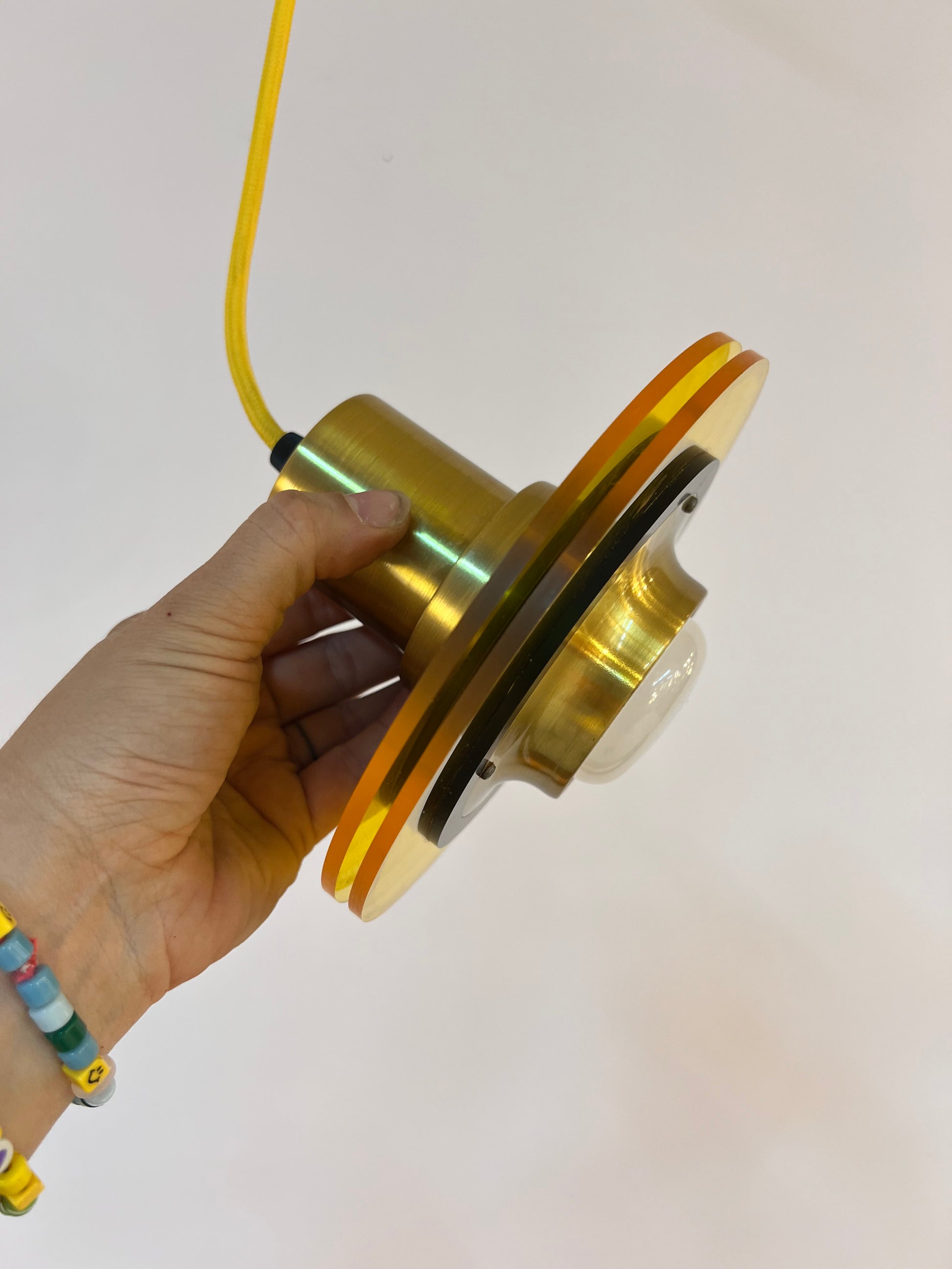 Lamellenlampe Messing Kunststoff Dänemark