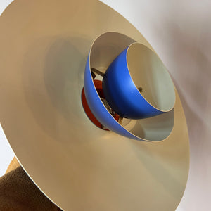 Lamellenlampe PH4 blau von Poul Henningsen für Louis Poulsen
