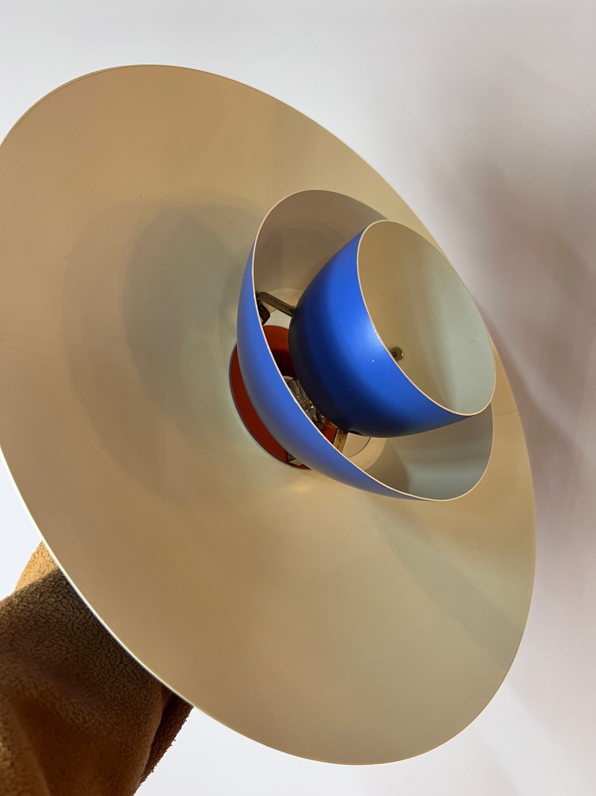 Lamellenlampe PH4 blau von Poul Henningsen für Louis Poulsen