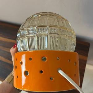Tischlampe orange weiß von Gerold Porzellan Bavaria