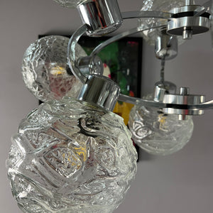 Sputnik Kronleuchter Glas Chrom