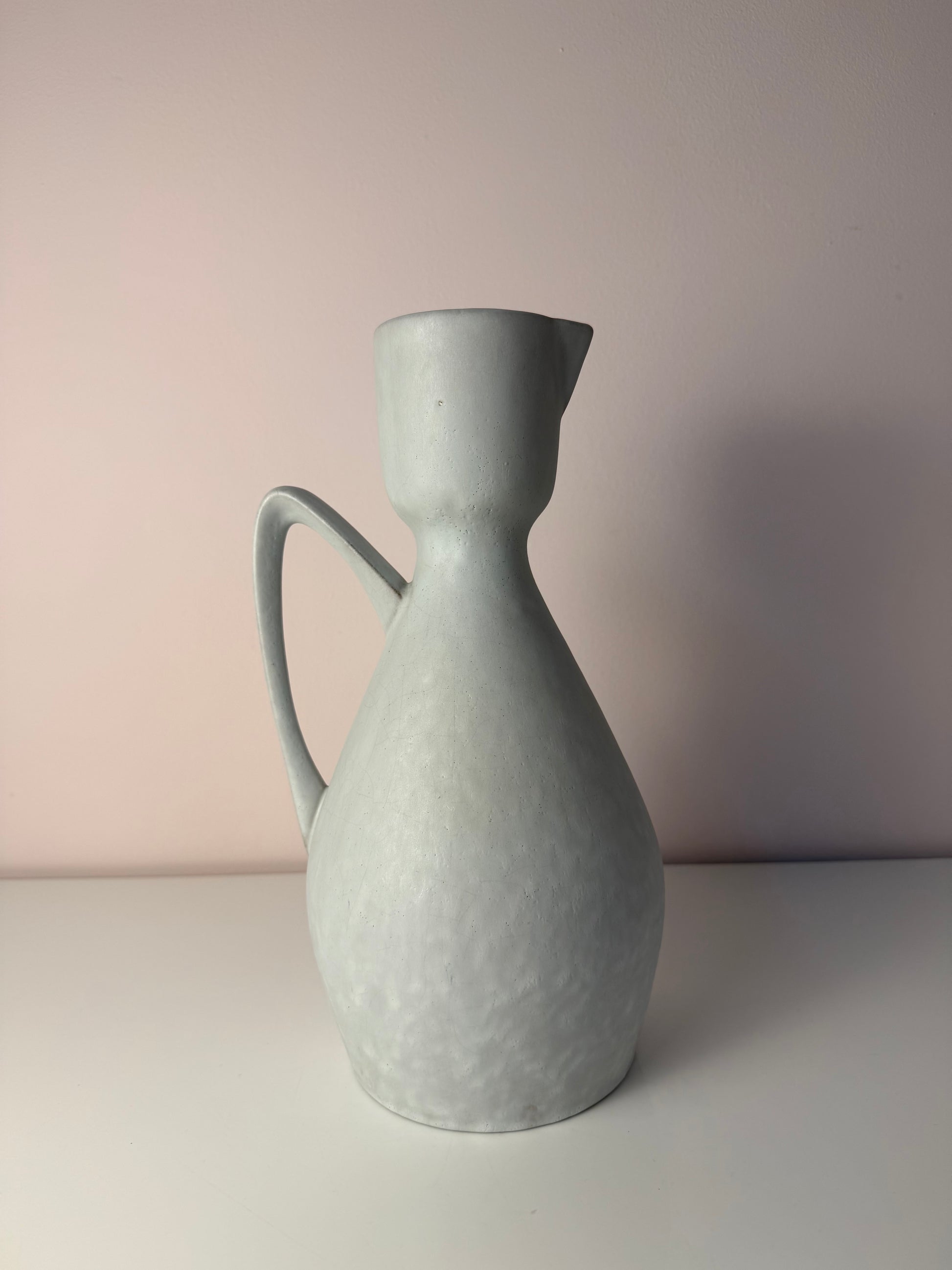 Set: Vase und Karaffe mintgrün weiß Keramik aus Westdeutschland