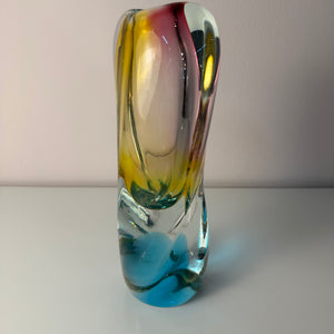 Vase Regenbogen Glas von Josef Rozinek für Borske Sklo