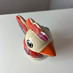 Kanne Hahn orange rot Keramik