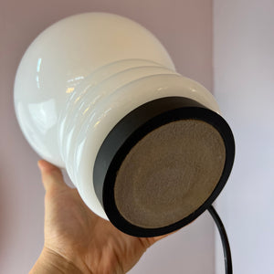 Tischlampe weiß Glas von Glashütte Limburg