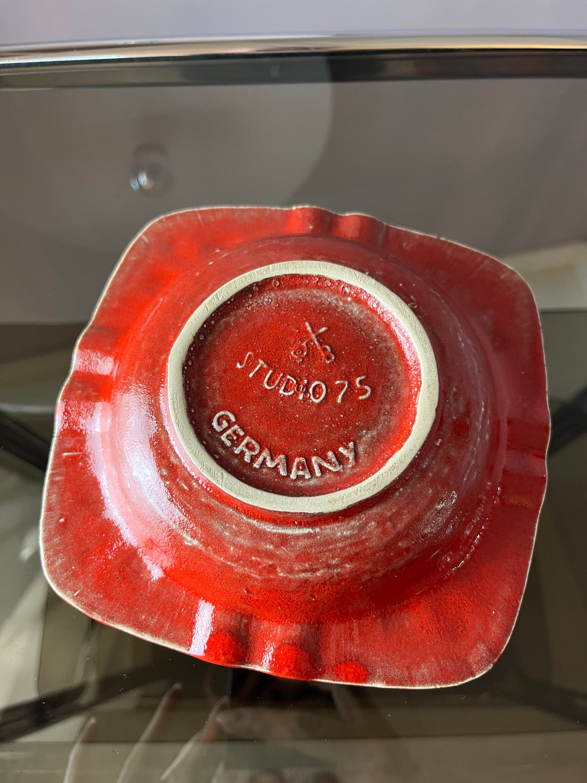 Aschenbecher orange Keramik von Dümler & Breiden