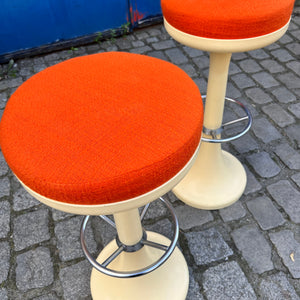 Barhocker creme orange von Friedrich Stuckenbröker für Lockhausen Plastik