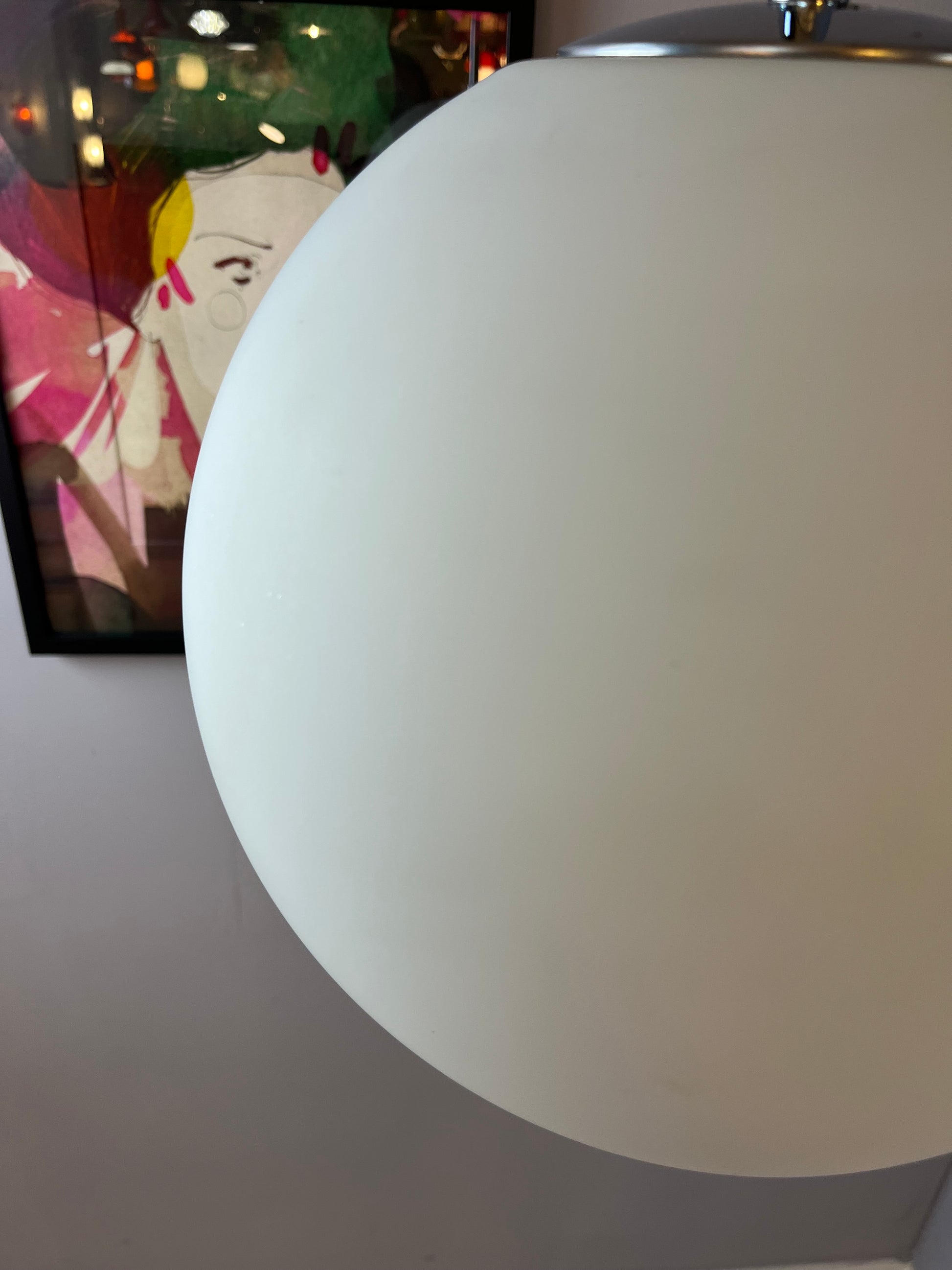 Kugellampe weiß Chrom von Glashütte Limburg