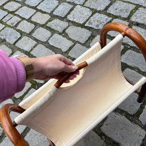 Zeitungsständer creme Bambus Webstoff