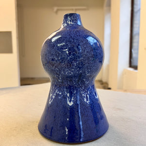 Vase blau Keramik von VEB Töpferhof Römhild DDR