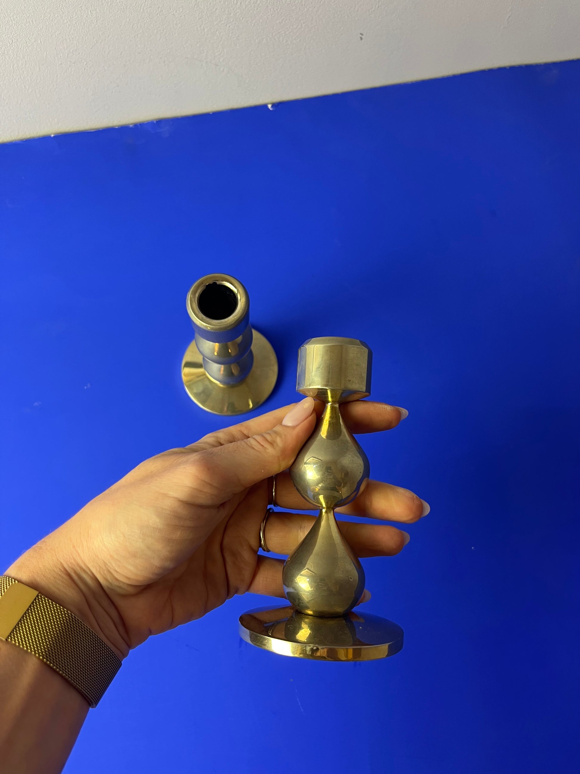 Kerzenständer vergoldet von Hugo Asmussen für Asmussen Design