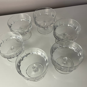 Set: 6x Champagnerschale Kristallglas