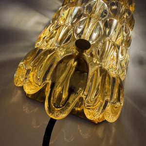 Wandlampe Glas Messing von Carl Fagerlund für Orrefors